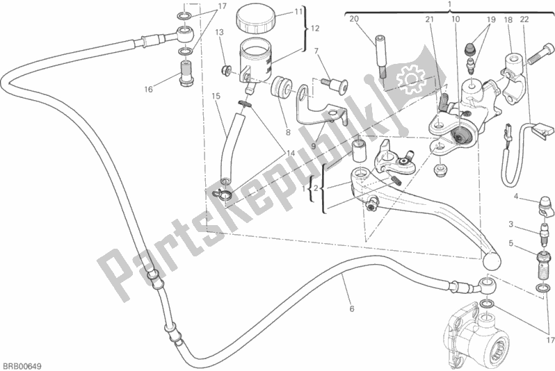 All parts for the Clutch Control of the Ducati Monster 1200 R 2019